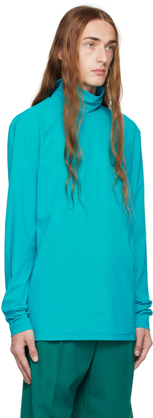 Botter Blue Dropped Shoulders Turtleneck