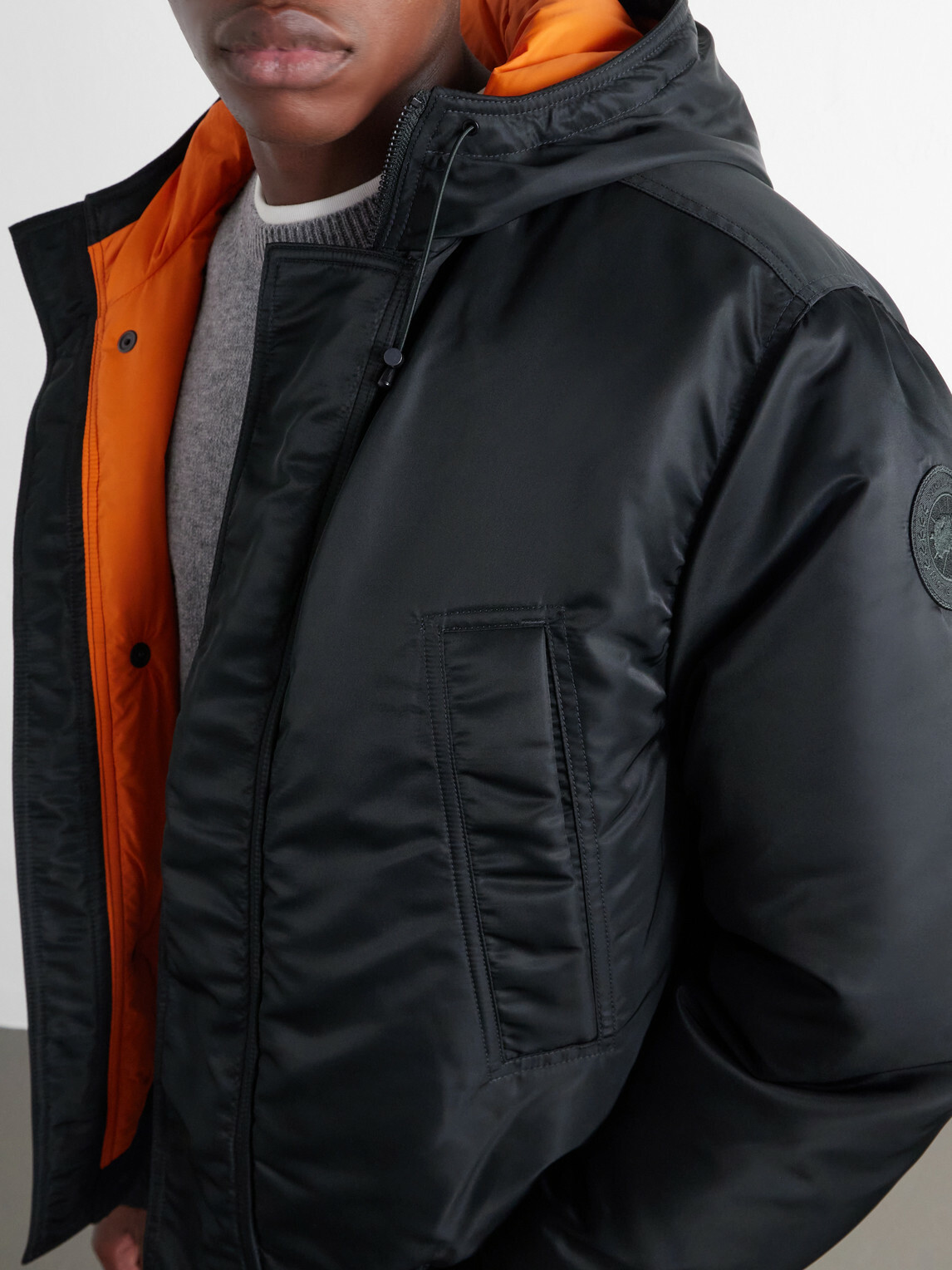 Canada Goose - Windrow Twill Hooded Down Bomber Jacket - Black