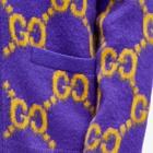 Gucci Men's Jumbo GG Knit Cardigan in Purple/Crop