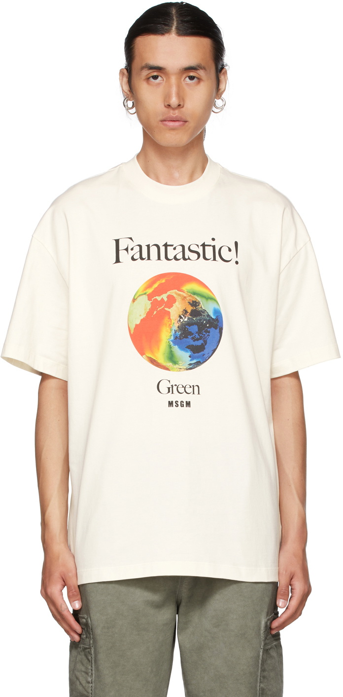 Rekvisitter Tegne fossil MSGM Off-White 'Fantastic Green' T-Shirt MSGM