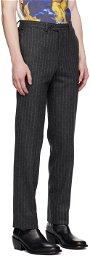 Bally Gray Striped Trousers