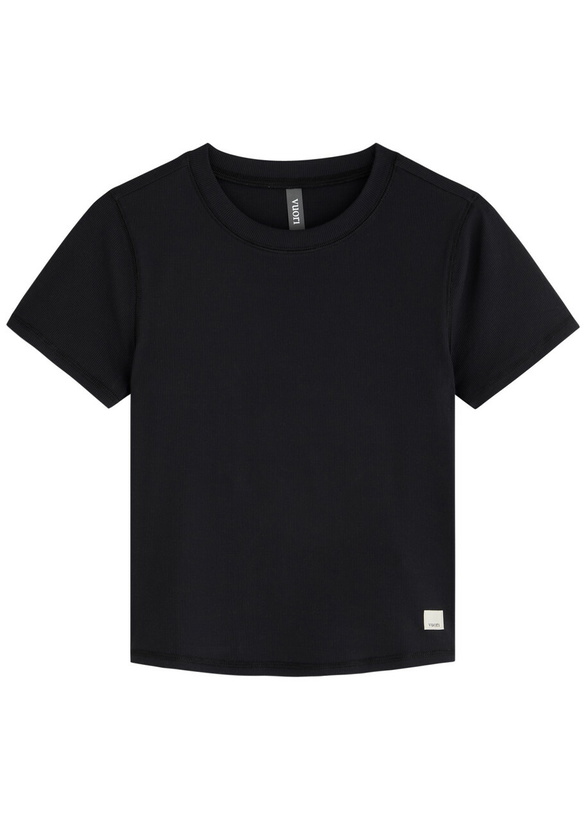 Photo: Vuori Pose Ribbed-knit T-shirt Black