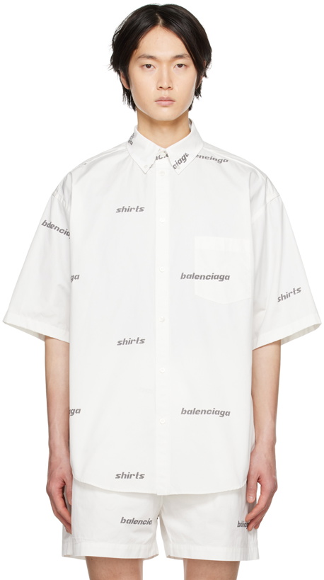 Photo: Balenciaga White Printed Shirt