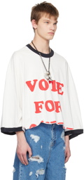 Doublet White 'Vote For' Long Sleeve T-Shirt