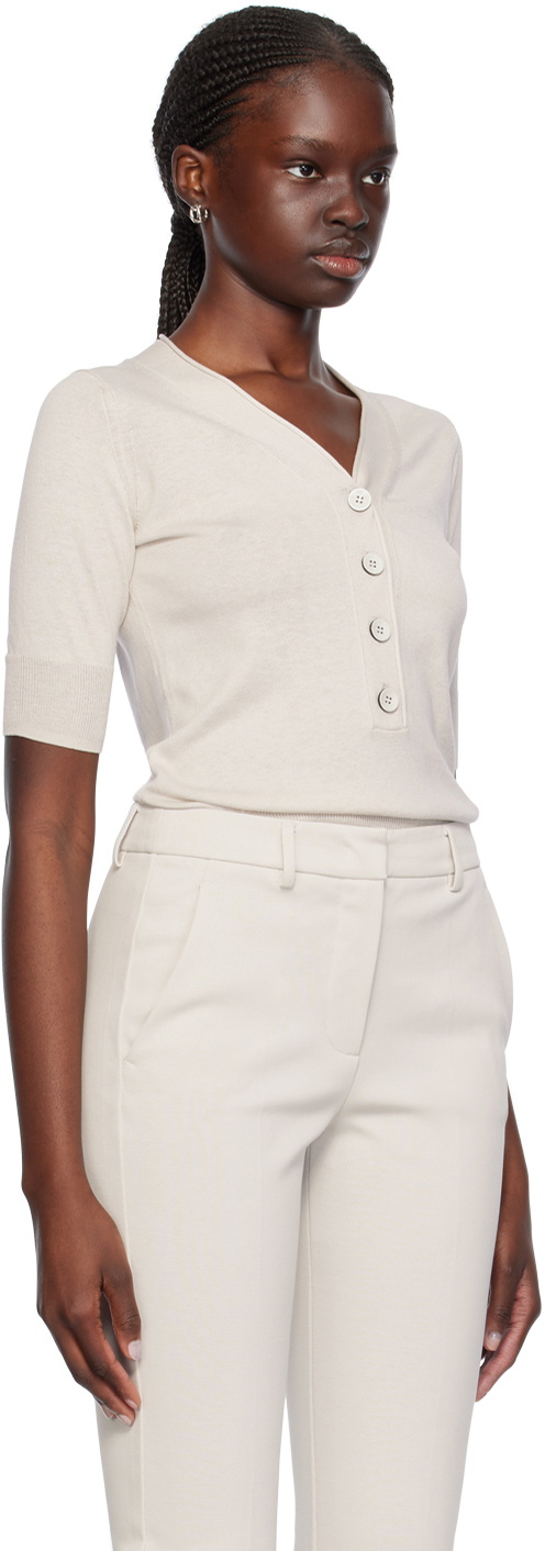Max Mara Leisure Off-White V-Neck Sweater