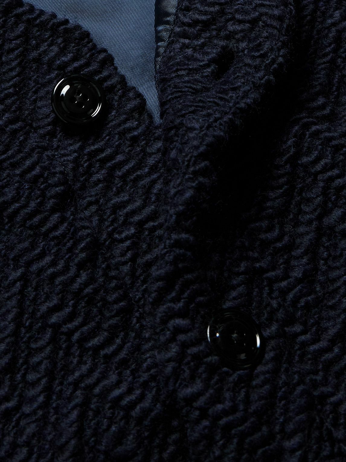 Portuguese Flannel - Herringbone Jacquard-Knit Cardigan - Blue