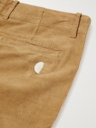 Folk - Assembly Tapered Pleated Cotton-Blend Trousers - Neutrals