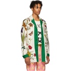 Gucci White New York Yankees Edition Floral Gothic Print Shirt