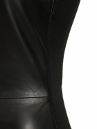 GAUCHERE - Leather & Fabric Square Neck Midi Dress