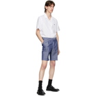 Z Zegna Blue Linen Summer Shorts