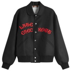 Late Checkout Men's Bellboy Varsity Jacket in Black