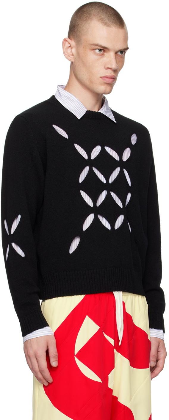 Stefan Cooke Black Slashed Sweater Stefan Cooke