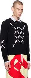 Stefan Cooke Black Slashed Sweater