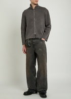 Our Legacy Shrunken Zip-through Cotton-knit Jumper Grey
