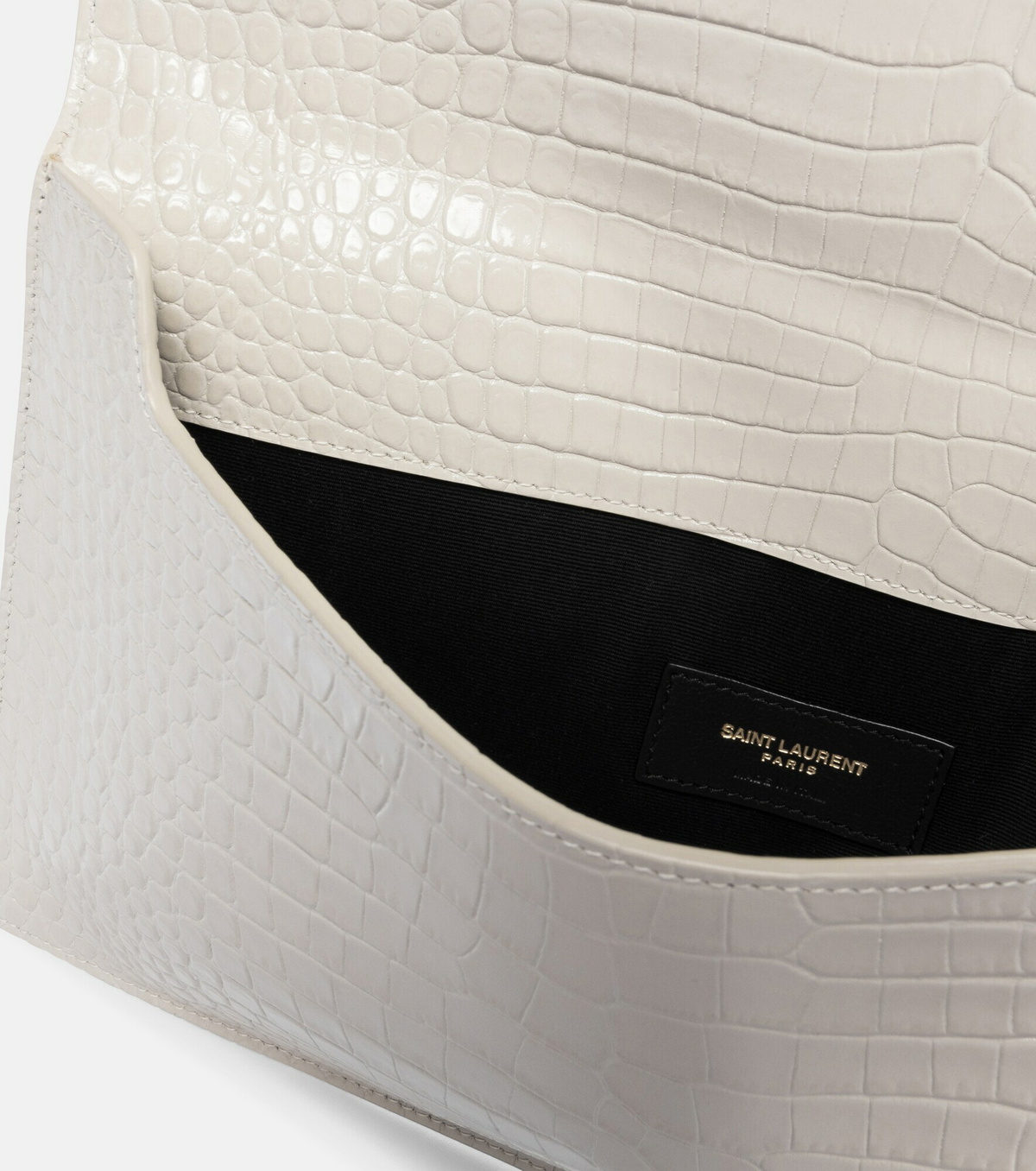 Saint Laurent - Uptown croc-effect leather clutch Saint Laurent