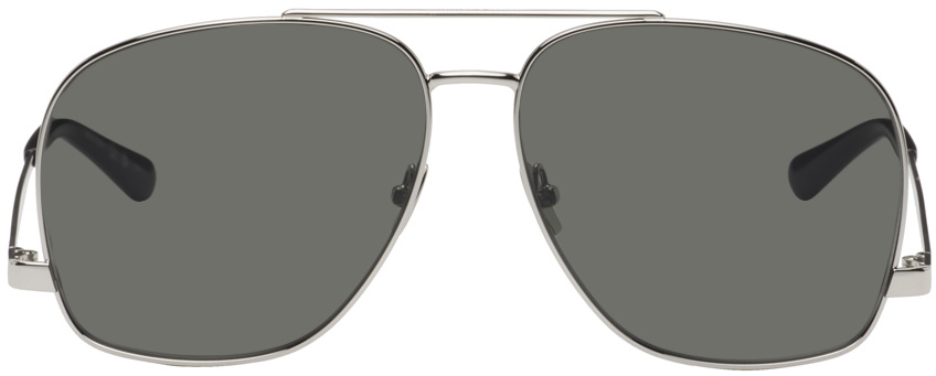 YSL Leon aviator shades in silver Saint Laurent Women main image 2