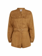 MC2 Saint Barth Woman Camel Linen Playsuit Hanniel