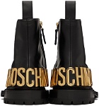 Moschino Black Maxi Lettering Zip-Up Boots