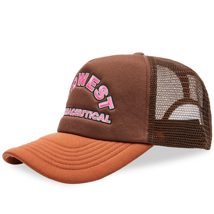 Photo: Fucking Awesome Men's Midwest Trucker Cap in Brown/Pink