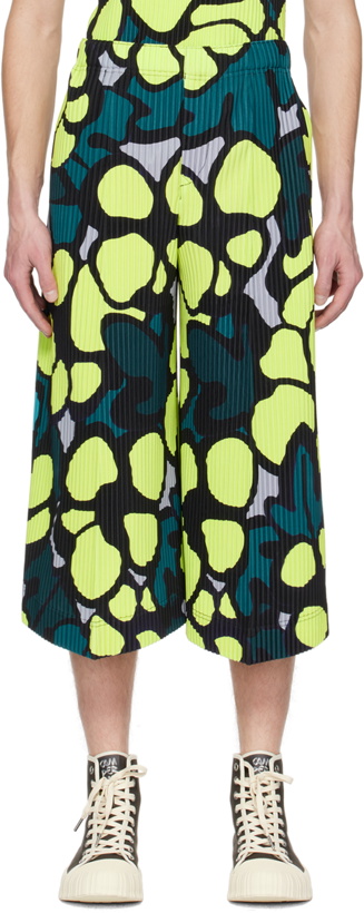 Photo: Homme Plissé Issey Miyake Yellow Printed Trousers