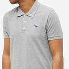 Maison Kitsuné Men's Navy Fox Patch Classic Polo Shirt in Grey Melange