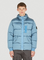 Hooded Quilted Jacket in Blue