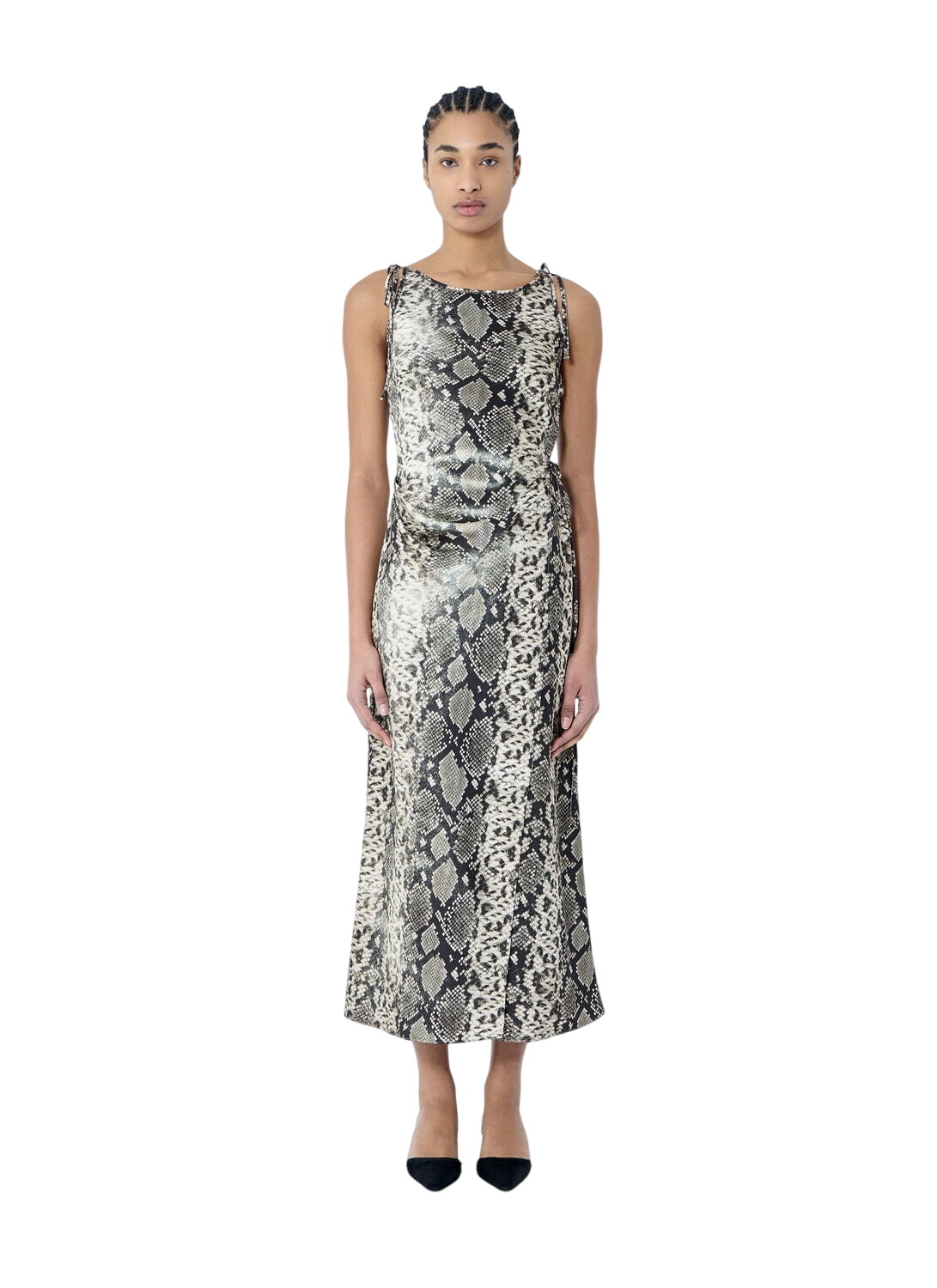 Acne Studios Satin Python Print Midi Dress Acne Studios