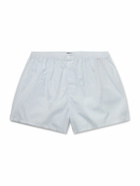 Zegna - Striped Cotton-Poplin Boxer Shorts - Blue