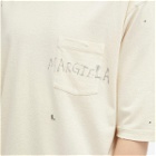 Maison Margiela Men's Graffiti Logo Mock Neck T-Shirt in Dirty Ecru