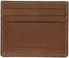 Brunello Cucinelli Brown Leather Card Holder