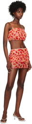 Marco Rambaldi Red Graphic Miniskirt
