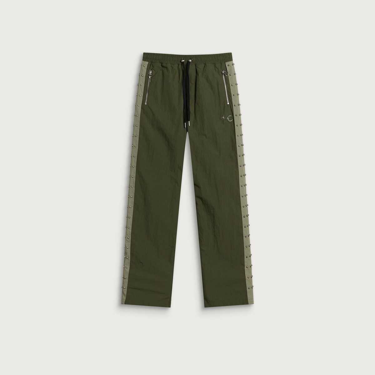 Thug Club Men's Triple Line Stud Track Pants in Khaki