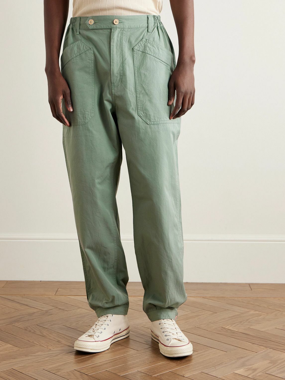 Visvim - Carrol Tapered Cotton-Gabardine Cargo Pants - Green