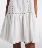 Poupette St Barth Nora lace-trimmed halterneck cotton minidress