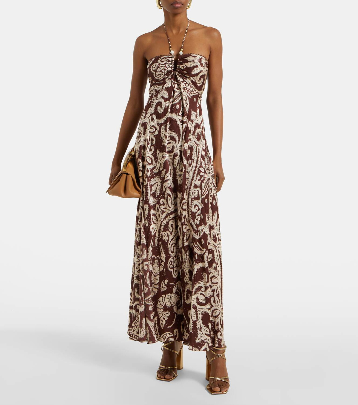 poupette st barth carla beaded maxi dress Poupette St Barth Carla beaded halterneck maxi dress Poupette St Barth