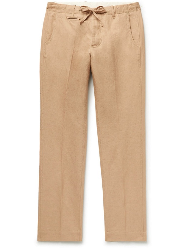 Photo: MAN 1924 - Tomi Slim-Fit Linen and Cotton-Blend Drawstring Trousers - Neutrals