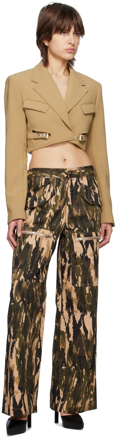 Dion Lee Khaki Interlock Cropped Blazer