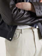 Dunhill - Tapered Cotton-Blend Twill Trousers - Neutrals