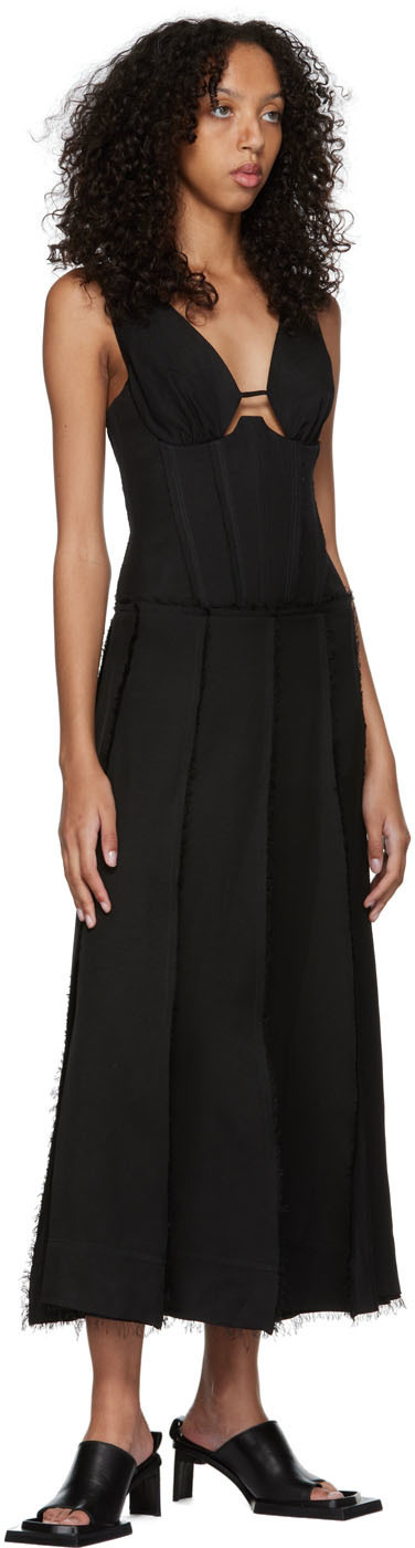 Miista Black Lenora Midi Dress