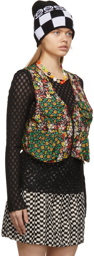 Anna Sui Black Mesh Field Flower Vest