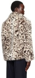 HommeGirls Multicolor Leopard Faux-Fur Jacket