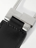 SAINT LAURENT - Tiny Cassandre Logo-Embellished Leather and Silver-Tone Key Fob
