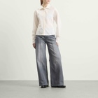 mfpen Women's Software Shirt in Off White Micro Check