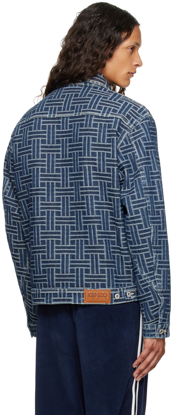 Kenzo Blue Kenzo Paris 'Kenzo Weave' Denim Jacket Kenzo
