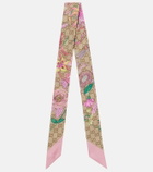 Gucci GG floral silk twill scarf