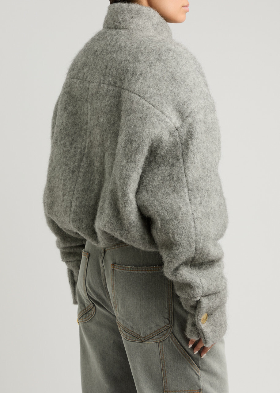 Darkpark Bobbie Wool-blend Bomber Jacket Grey