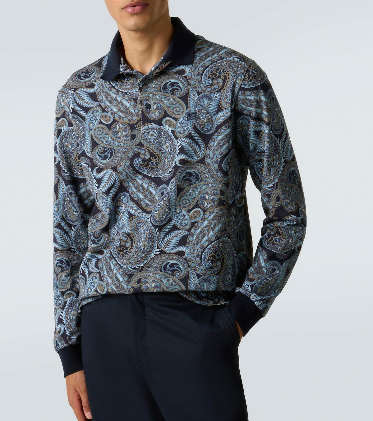 Etro Paisley cotton polo sweater