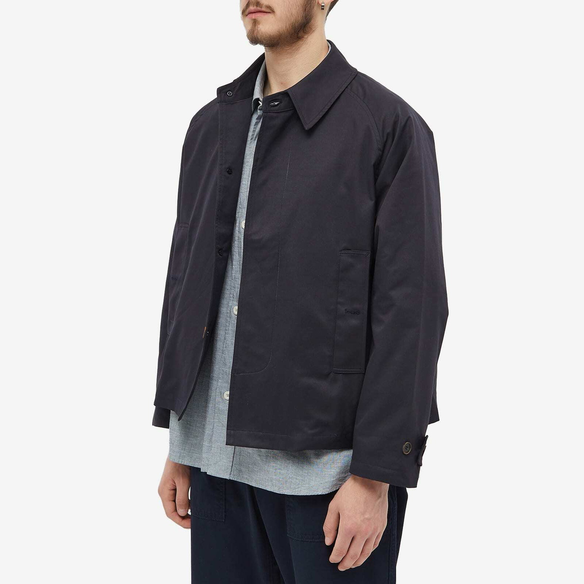 FrizmWORKS Men's Solar Twill Balmacaan Half Jacket in Navy FrizmWORKS