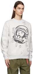 Billionaire Boys Club Grey Distressed Astro Logo Sweatshirt