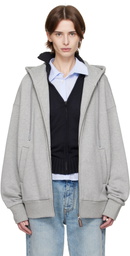 Fax Copy Express Gray Fleece Lined Loose Hoodie